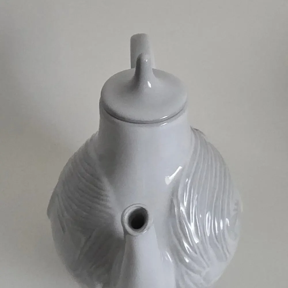 Jonathan Adler Utopia Boy & Girl Two Face Teapot Gray w/ Lid Retired